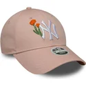 kapa-zaobljena-ruzicasta-podesiv-9forty-beaded-new-york-yankees-mlb-new-era
