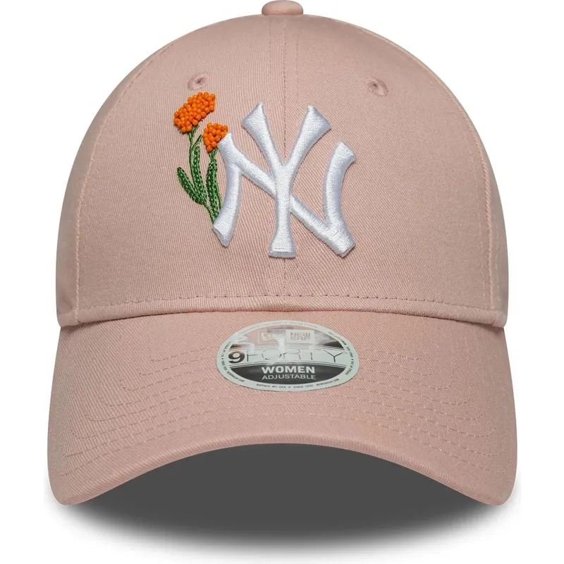 kapa-zaobljena-ruzicasta-podesiv-9forty-beaded-new-york-yankees-mlb-new-era