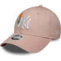 kapa-zaobljena-ruzicasta-podesiv-9forty-beaded-new-york-yankees-mlb-new-era