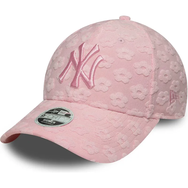 kapa-zaobljena-ruzicasta-podesiv-9forty-floral-towelling-new-york-yankees-mlb-new-era