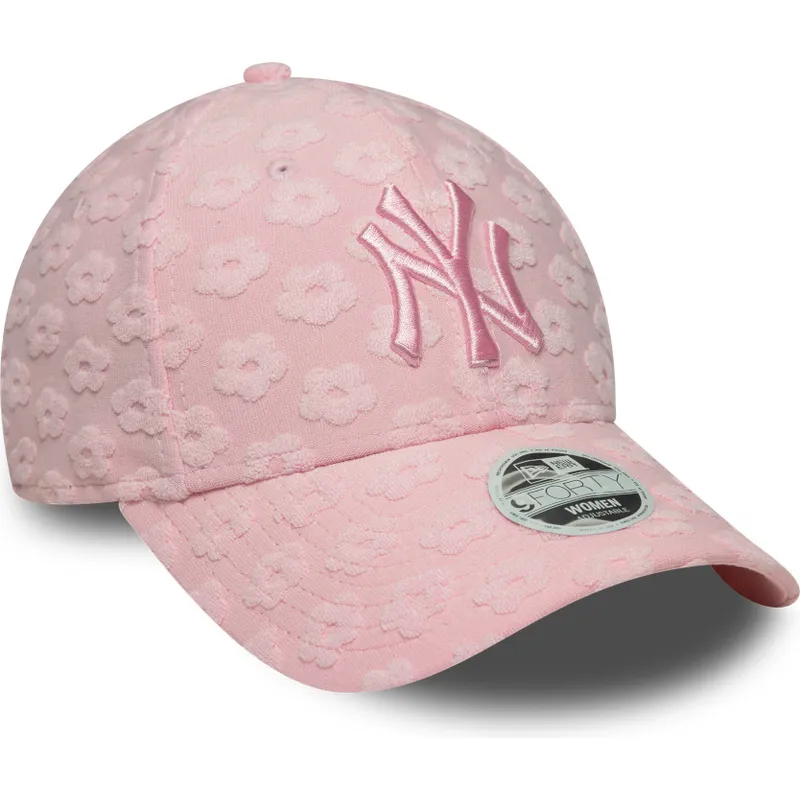 kapa-zaobljena-ruzicasta-podesiv-9forty-floral-towelling-new-york-yankees-mlb-new-era