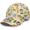 new-era-curved-brim-youth-9forty-all-over-print-safari-beige-adjustable-cap