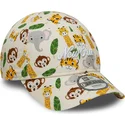 new-era-curved-brim-youth-9forty-all-over-print-safari-beige-adjustable-cap