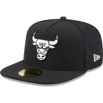 Kapa ravna crna prilagođena 59FIFTY Day A Frame Chicago Bulls NBA New Era