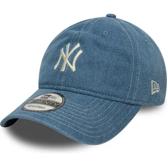 Kapa zaobljena plava podesiv 9TWENTY Denim New York Yankees MLB New Era