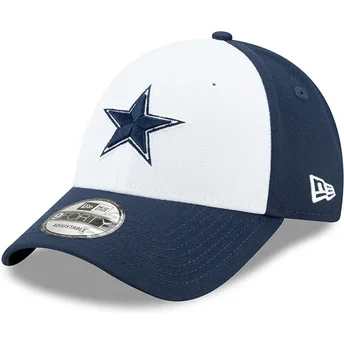 New Era Curved Brim Youth 9FORTY The League Dallas Cowboys NFL White and Navy Blue Adjustable Cap