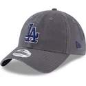 new-era-curved-brim-blue-logo-9twenty-core-classic-los-angeles-dodgers-mlb-grey-adjustable-cap