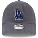 new-era-curved-brim-blue-logo-9twenty-core-classic-los-angeles-dodgers-mlb-grey-adjustable-cap