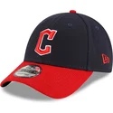 new-era-curved-brim-9forty-the-league-cleveland-guardians-mlb-navy-blue-and-red-adjustable-cap