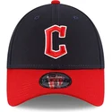 new-era-curved-brim-9forty-the-league-cleveland-guardians-mlb-navy-blue-and-red-adjustable-cap