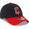 new-era-curved-brim-9forty-the-league-cleveland-guardians-mlb-navy-blue-and-red-adjustable-cap