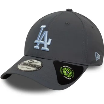 New Era Curved Brim Blue Logo 9FORTY Recycled Los Angeles Dodgers MLB Grey Adjustable Cap