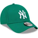 new-era-curved-brim-women-9forty-league-essential-new-york-yankees-mlb-green-adjustable-cap