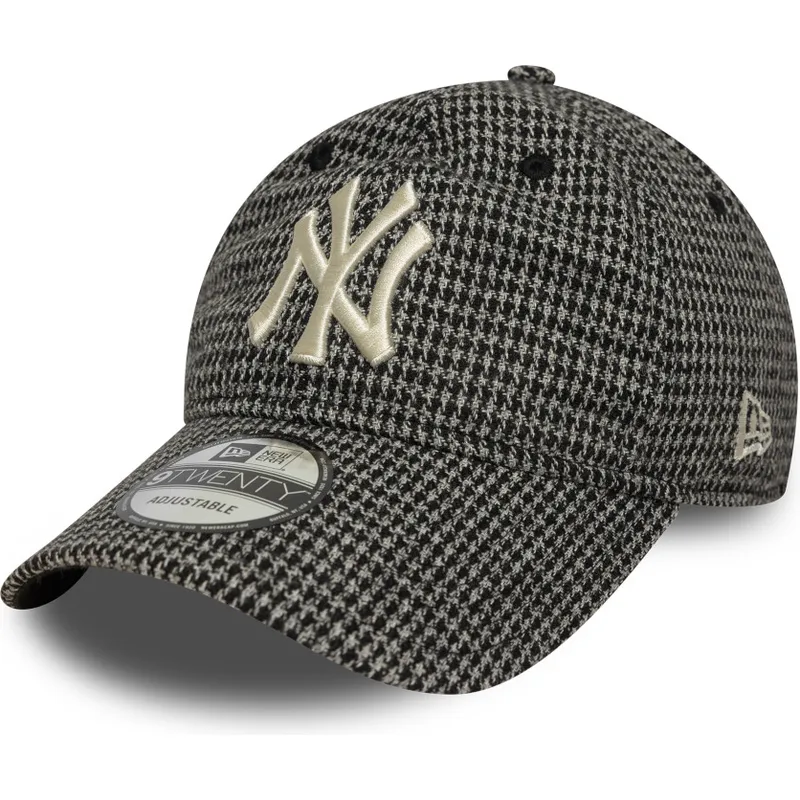 kapa-zaobljena-crna-podesiv-9twenty-houndstooth-new-york-yankees-mlb-new-era