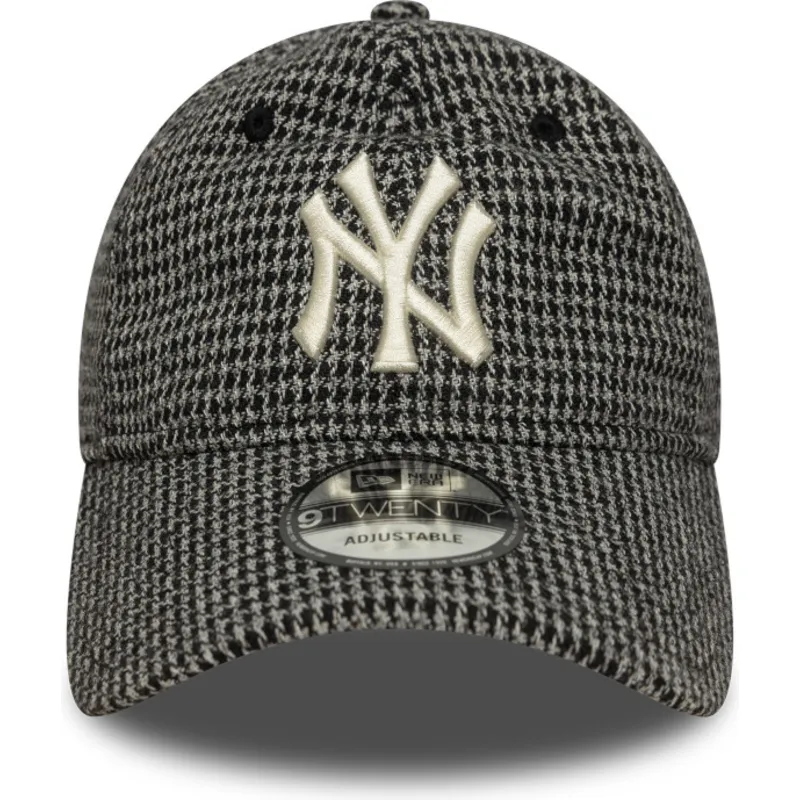 kapa-zaobljena-crna-podesiv-9twenty-houndstooth-new-york-yankees-mlb-new-era