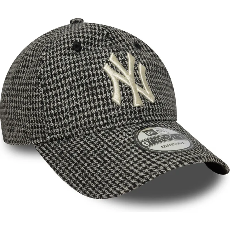 kapa-zaobljena-crna-podesiv-9twenty-houndstooth-new-york-yankees-mlb-new-era