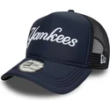 kapa-zaobljena-mornarsko-plava-snapback-a-frame-script-new-york-yankees-mlb-new-era