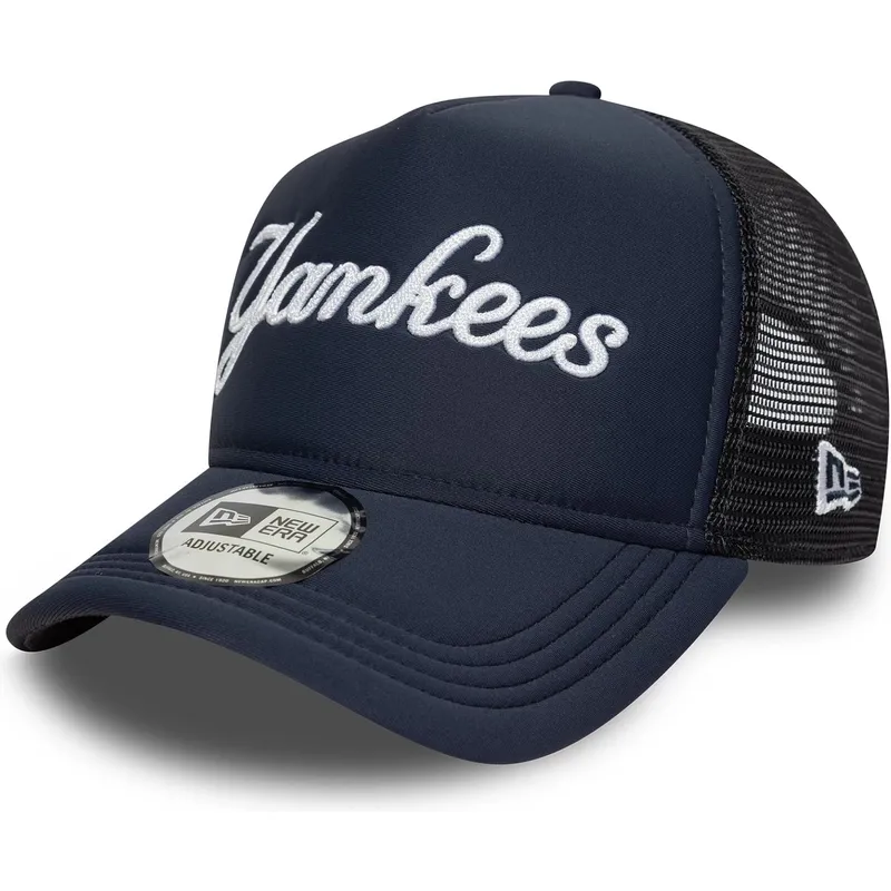 kapa-zaobljena-mornarsko-plava-snapback-a-frame-script-new-york-yankees-mlb-new-era