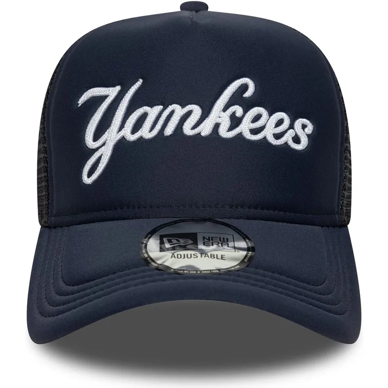 kapa-zaobljena-mornarsko-plava-snapback-a-frame-script-new-york-yankees-mlb-new-era