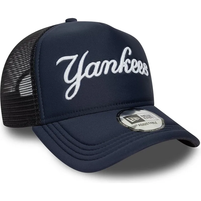 kapa-zaobljena-mornarsko-plava-snapback-a-frame-script-new-york-yankees-mlb-new-era