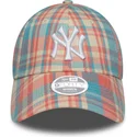 kapa-zaobljena-ruzicasta-podesiv-9forty-check-new-york-yankees-mlb-new-era