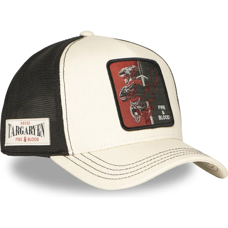 cap-zaobljena-beige-snapback-casa-targaryen-fire-and-blood-got-tar-juego-house-targaryen-game-of-thrones-capslab