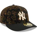 kapa-zaobljena-crna-prilagodena-59fifty-low-profile-floral-cord-three-looms-printed-corduroy-new-york-yankees-mlb-new-era