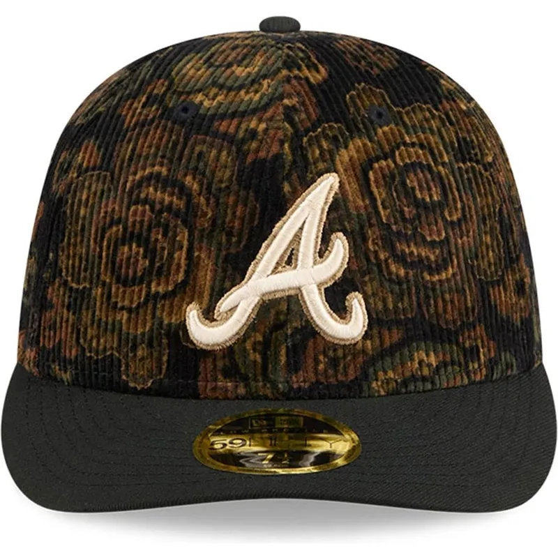 cap-zaobljena-black-ajustada-59fifty-low-profile-floral-cord-three-looms-printed-corduroy-atlanta-braves-mlb-new-era