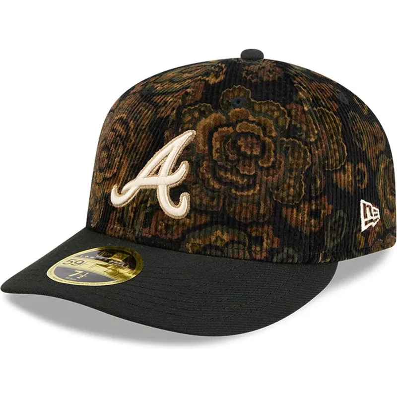 cap-zaobljena-black-ajustada-59fifty-low-profile-floral-cord-three-looms-printed-corduroy-atlanta-braves-mlb-new-era
