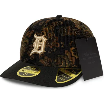 Cap zaobljena black ajustada 59FIFTY Low Profile Floral Cord Three Looms Printed Corduroy Detroit Tigers MLB New Era