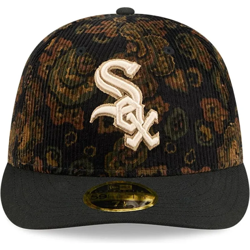 cap-zaobljena-black-ajustada-59fifty-low-profile-floral-cord-three-looms-printed-corduroy-chicago-white-sox-mlb-new-era