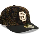 kapa-zaobljena-crna-prilagodena-59fifty-low-profile-floral-cord-three-looms-printed-corduroy-san-diego-padres-mlb-new-era
