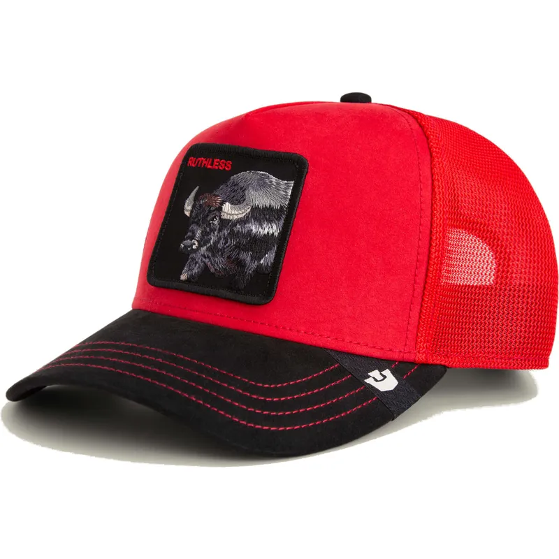 kape-zaobljena-crvena-snapback-bufalo-ruthless-buffalo-suede-the-farm-the-farm-de-goorin-bros