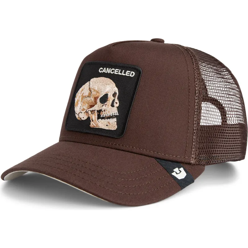 kapa-zaobljena-smeda-snapback-the-cancelled-skull-grit-the-farm-goorin-bros