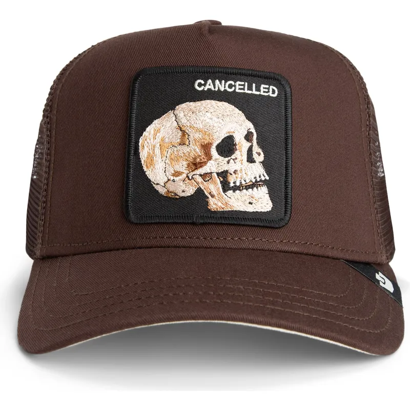 kapa-zaobljena-smeda-snapback-the-cancelled-skull-grit-the-farm-goorin-bros
