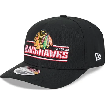 Kapa zaobljena crna snapback 9SEVENTY Stretch Snap Stated Chicago Blackhawks NHL New Era
