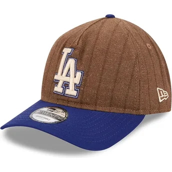 Kapa zaobljena smeđa podesiv 9TWENTY A Frame Wool Pinstripe Los Angeles Dodgers MLB New Era