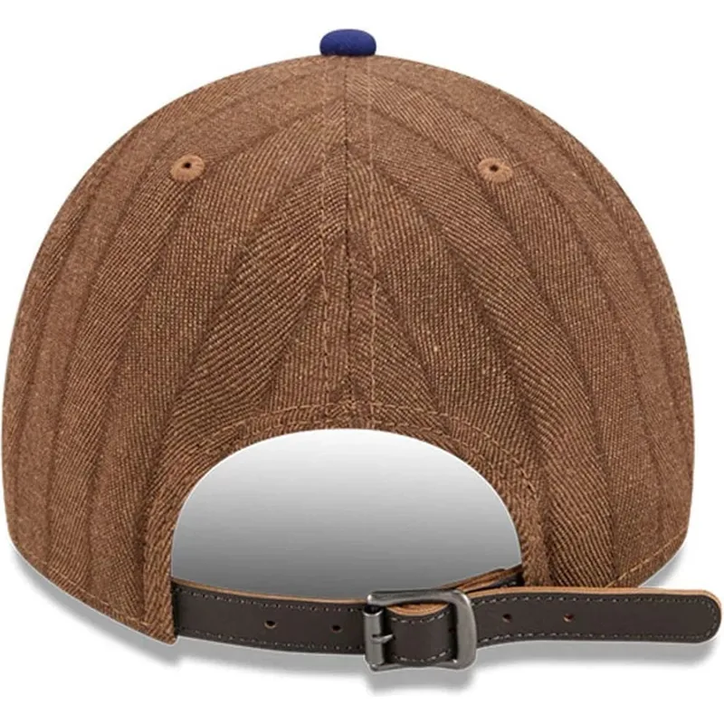 kape-zaobljena-smeda-podesiva-traka-9twenty-a-frame-wool-pinstripe-los-angeles-dodgers-mlb-new-era