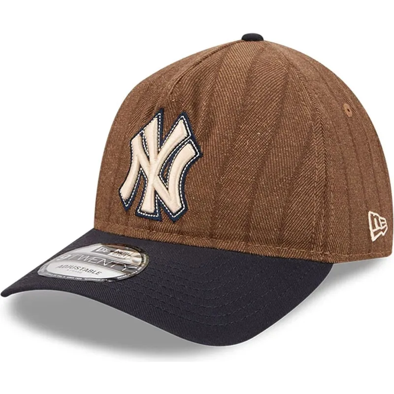 cap-zaobljena-brown-adjustable-strap-9twenty-a-frame-wool-pinstripe-new-york-yankees-mlb-new-era