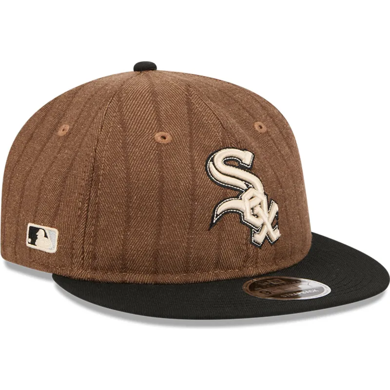 cap-ravna-brown-adjustable-strap-9fifty-retro-crown-wool-pinstripe-chicago-white-sox-mlb-new-era cap-ravna-brown-adjustable-strap-9fifty-retro-crown-wool-pinstripe-chicago-white-sox-mlb-new-era