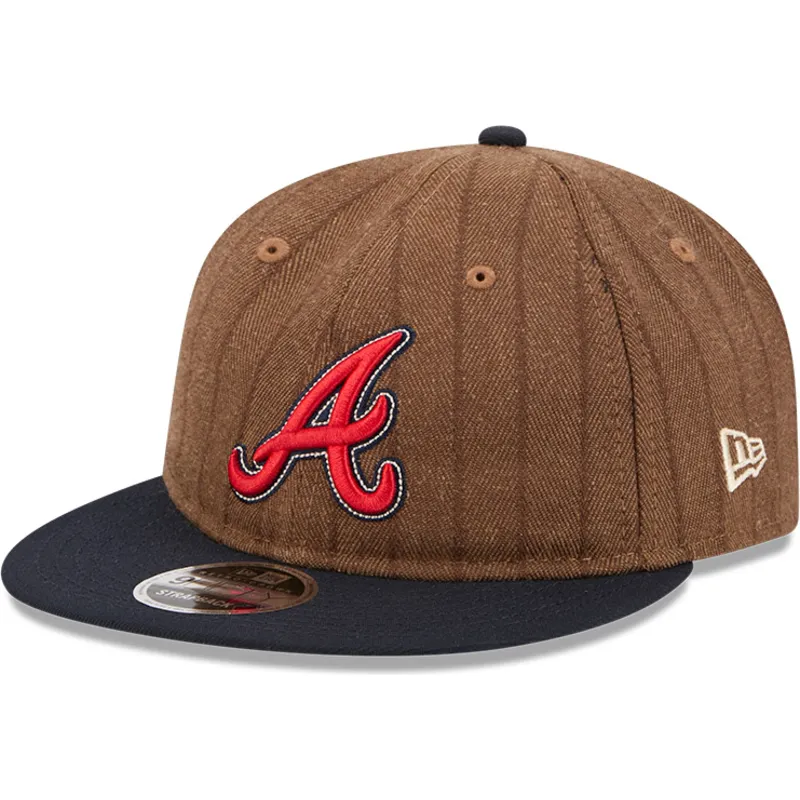 kape-ravna-smeda-podesiva-traka-9fifty-retro-crown-wool-pinstripe-atlanta-braves-mlb-new-era
