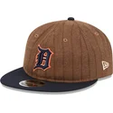 cap-ravna-brown-adjustable-strap-9fifty-retro-crown-wool-pinstripe-detroit-tigers-mlb-new-era