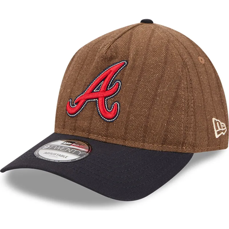 kapa-zaobljena-smeda-podesiv-9twenty-a-frame-wool-pinstripe-atlanta-braves-mlb-new-era
