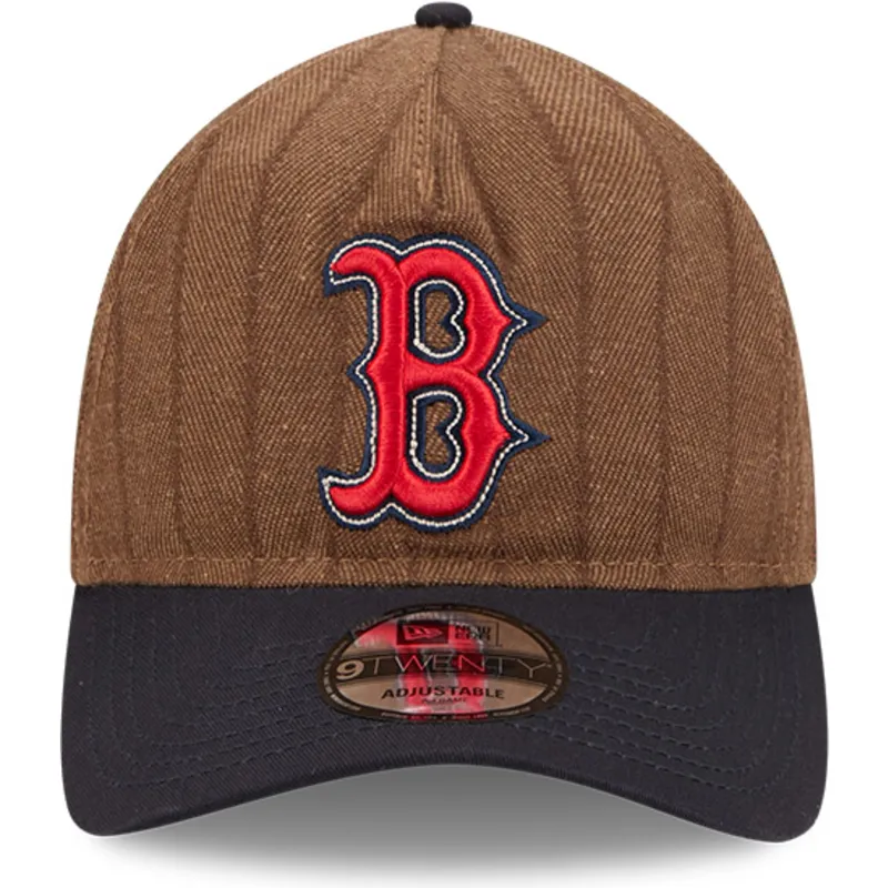 cap-zaobljena-brown-adjustable-strap-9twenty-a-frame-wool-pinstripe-boston-red-sox-mlb-new-era