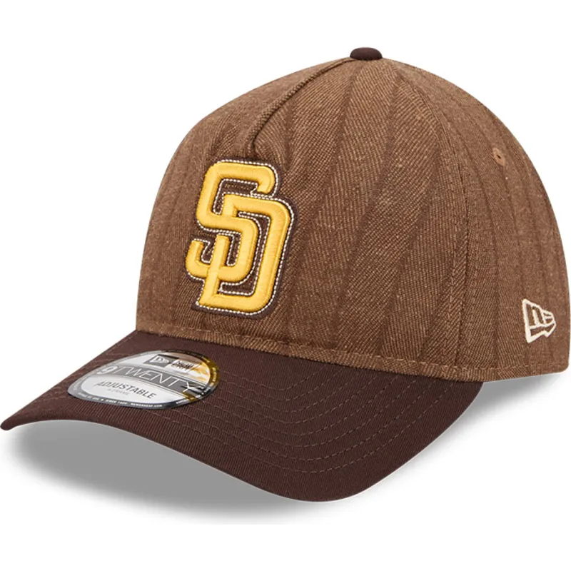 kape-zaobljena-smeda-podesiva-traka-9twenty-a-frame-wool-pinstripe-san-diego-padres-mlb-new-era