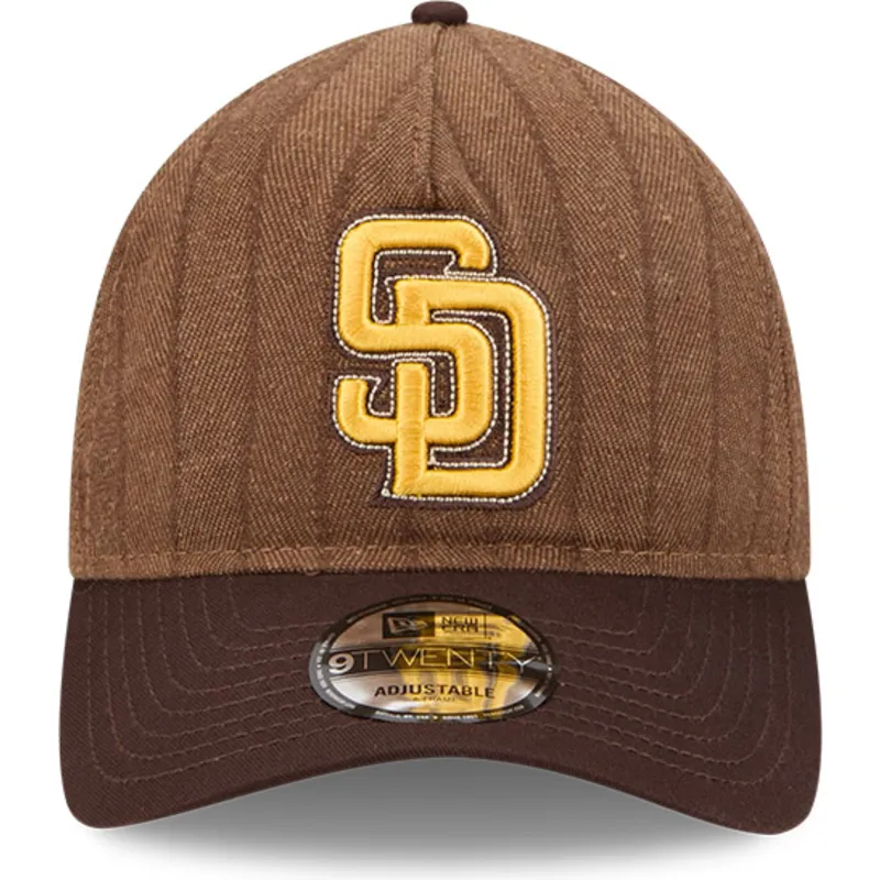 cap-zaobljena-brown-adjustable-strap-9twenty-a-frame-wool-pinstripe-san-diego-padres-mlb-new-era