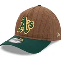 kapa-zaobljena-smeda-podesiv-9twenty-a-frame-wool-pinstripe-oakland-athletics-mlb-new-era