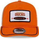 new-era-curved-brim-19twenty-embroidered-patch-anaheim-ducks-nhl-orange-and-white-snapback-cap