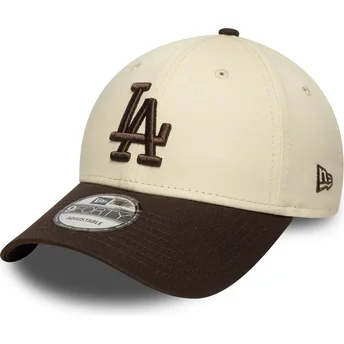 Kapa zaobljena smeđa podesiv 9FORTY Side Patch Los Angeles Dodgers MLB New Era