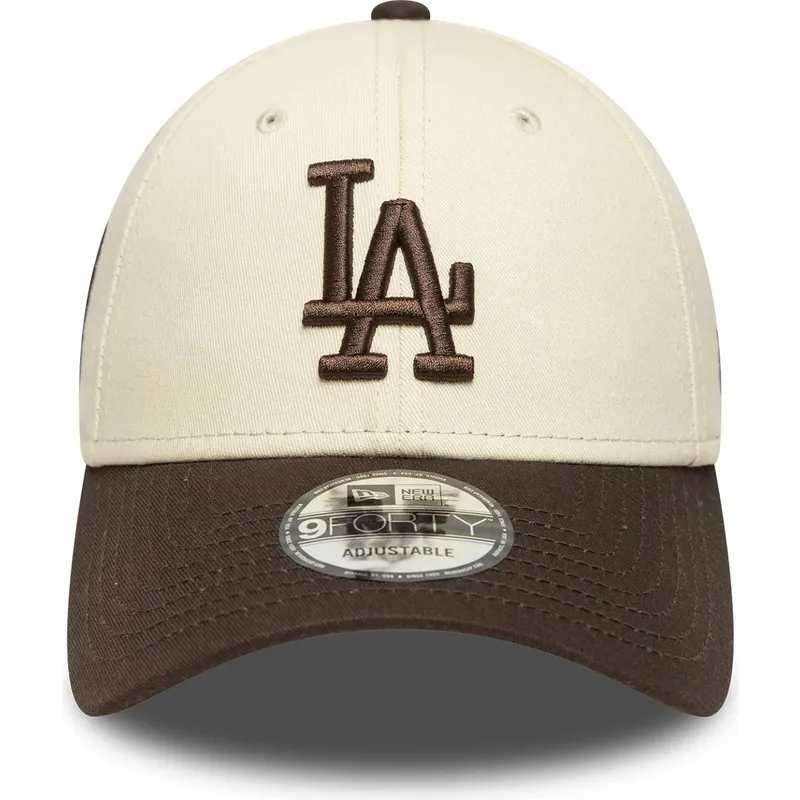 kapa-zaobljena-smeda-podesiv-9forty-side-patch-los-angeles-dodgers-mlb-new-era